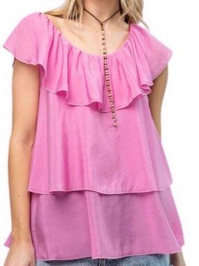 EASEL 2x  NWT TOP BARBIE PINK *NOTE: RUNS SMALL